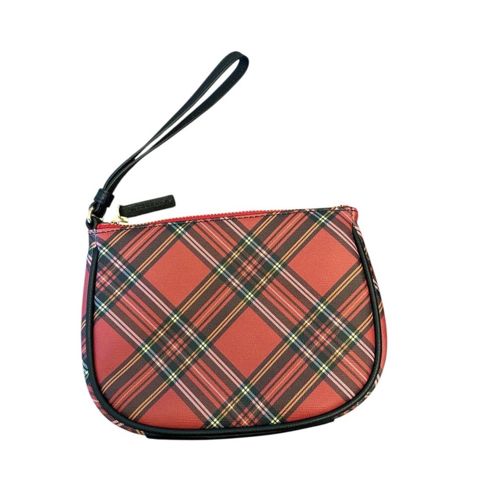 Talbots Red Tartan Plaid Wristlet Clutch Purse Bag Christmas Holiday Party